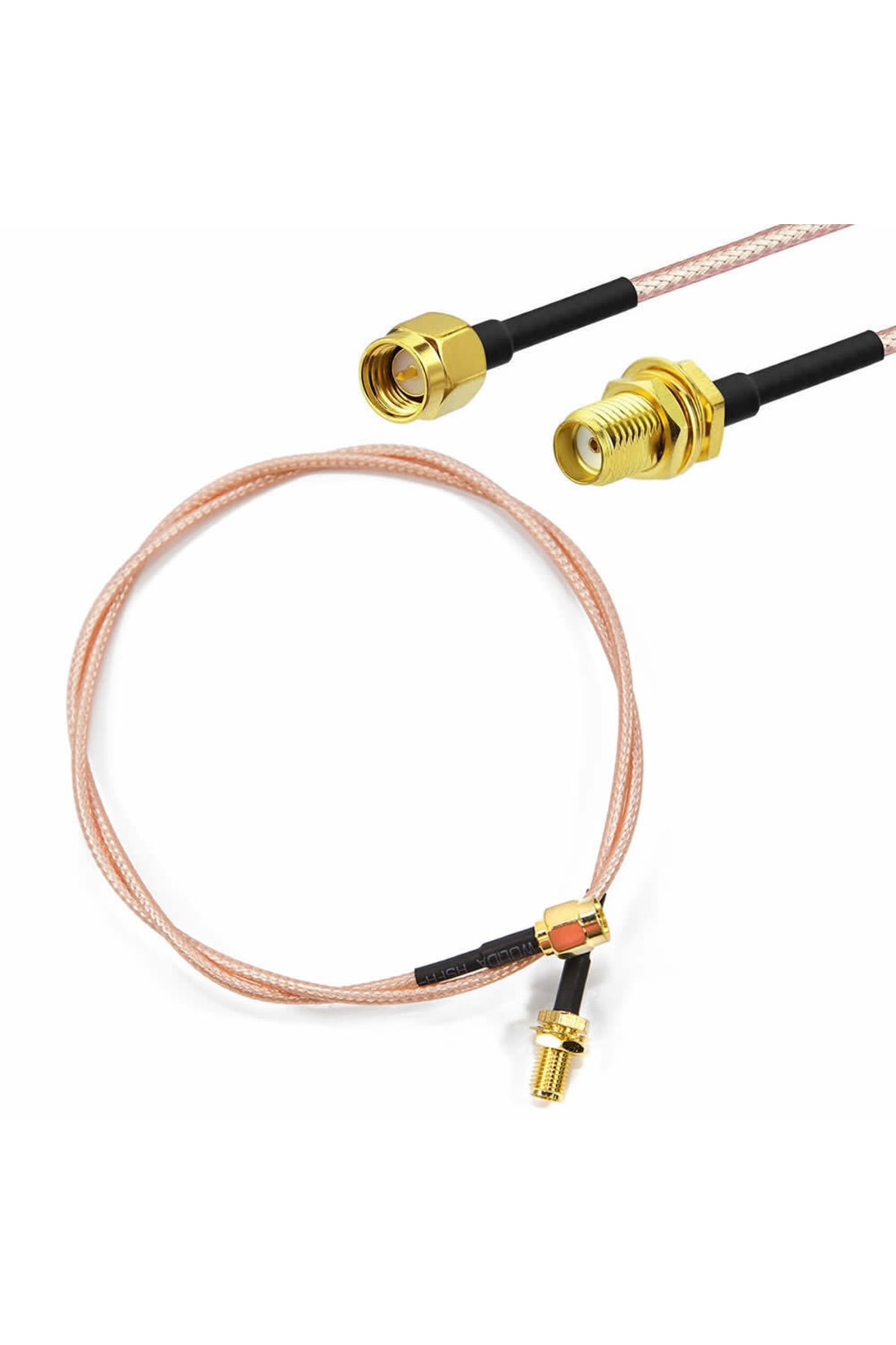 Rg316 50cm Sma Erkek Dişi Kablo Rf Uzatma Kablosu 50 Ohm 0-6ghz Koaksiyel Wifi Gsm Gprs 3