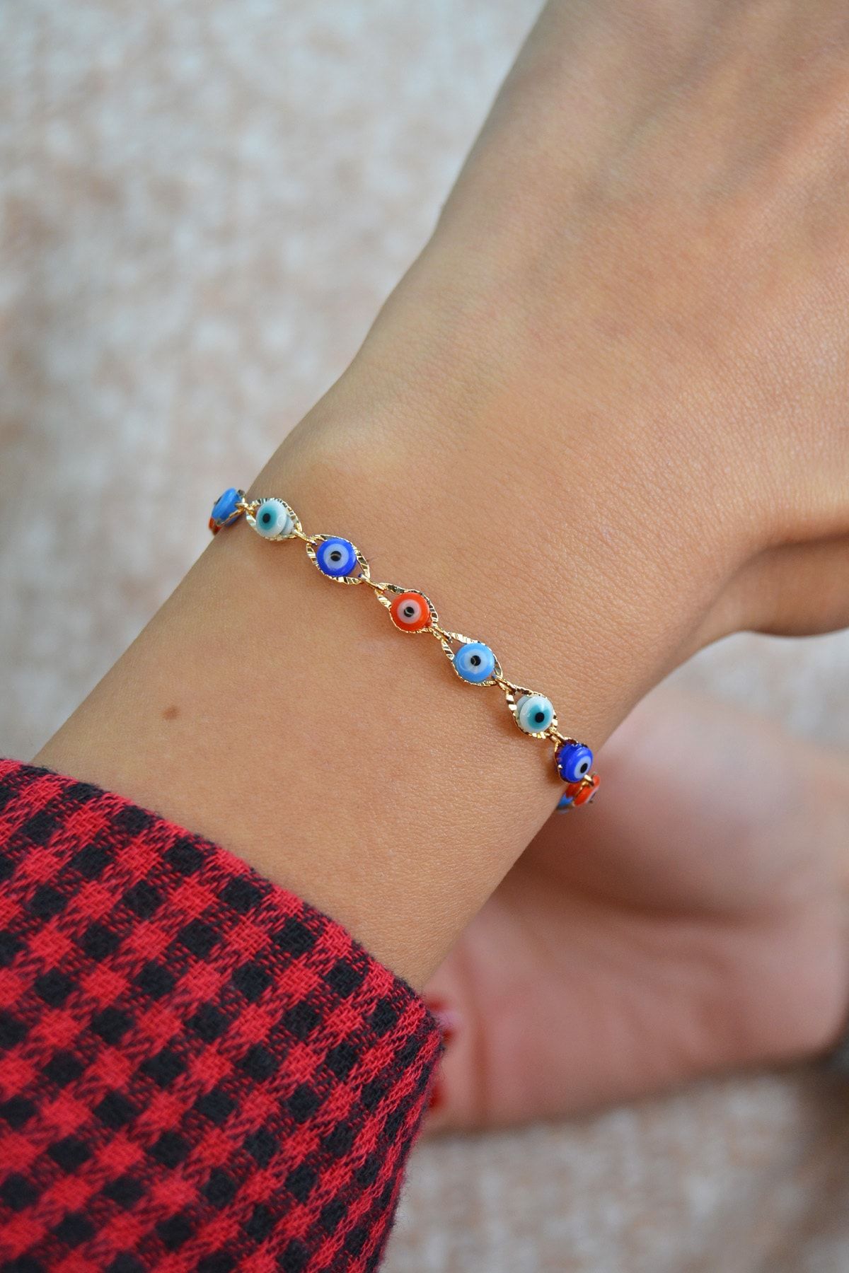 Rainbow evil eye hot sale bracelet