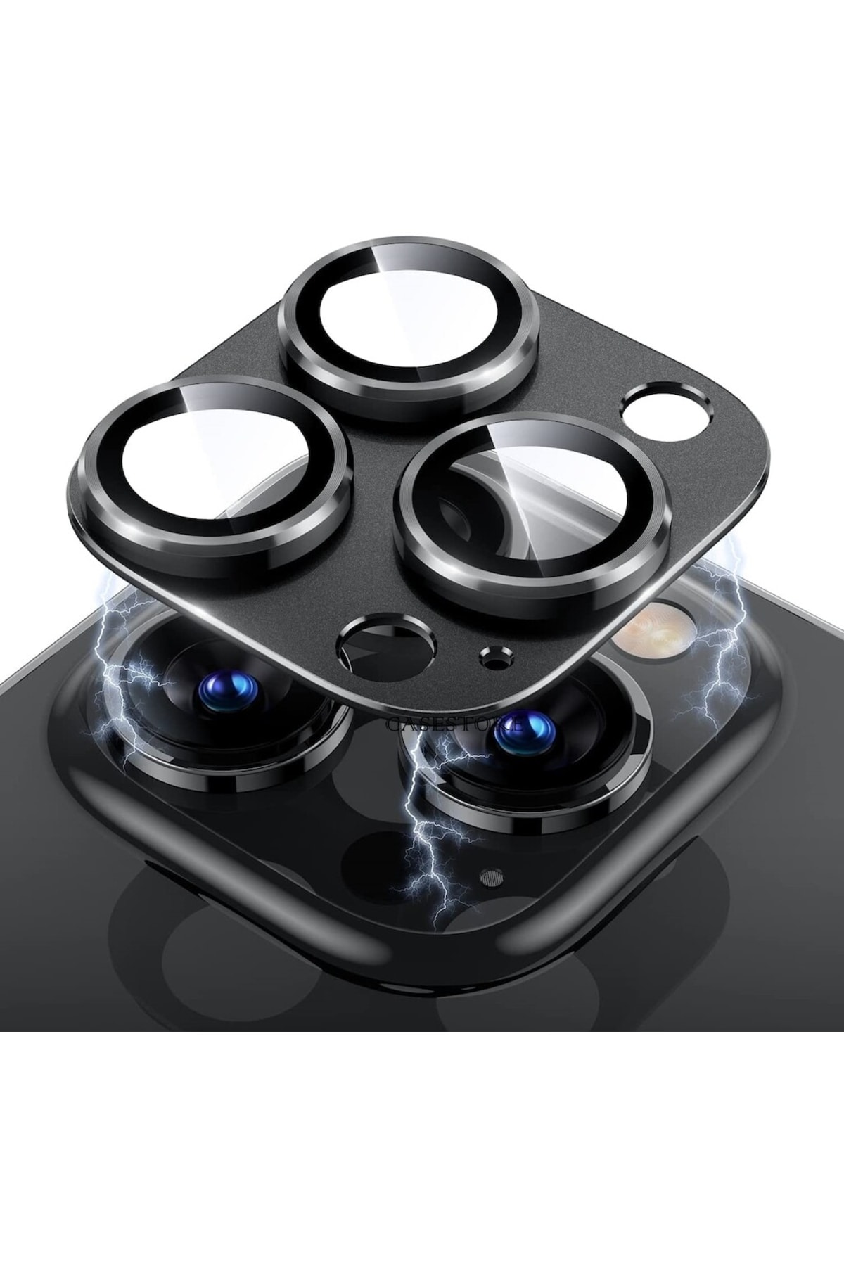 m.tk moveteck Iphone 14 Pro Max Uyumlu Kamera Lens Koruyucu Metalik Cam