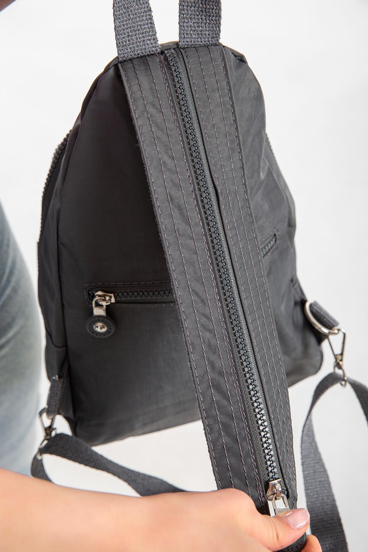 کوله پشتی زنانه خاکستری Saria Moda | Body222 اورجینال - تصویر 5