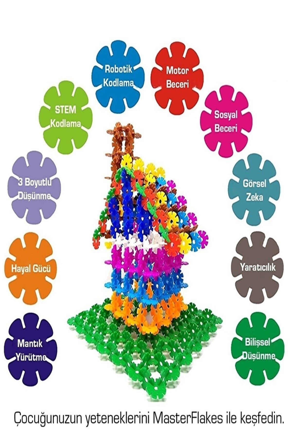 Hyd 300 Parça Yaratıcı Diskler Stem Eğitimi Uyumlu Kilitli Diskler Eğitici Oyuncak Seti fotoğrafı 7 (önizleme)