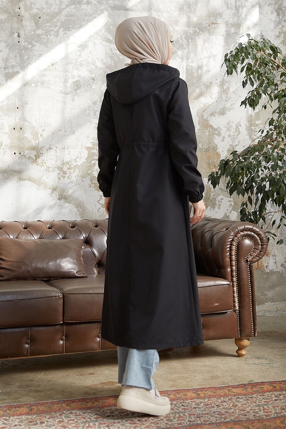 InStyle-Trench Layisa cu model în dungi - negru 6