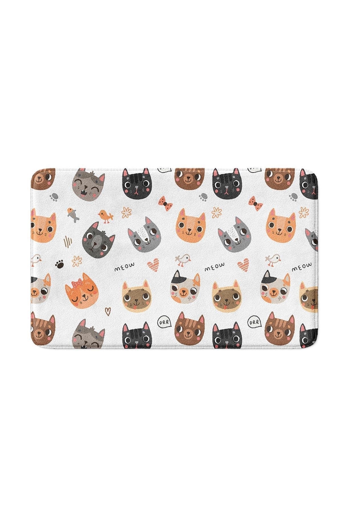 Cute Design Microfiber Bath Mat, Non-Slip Base, Machine Washable (40x60)