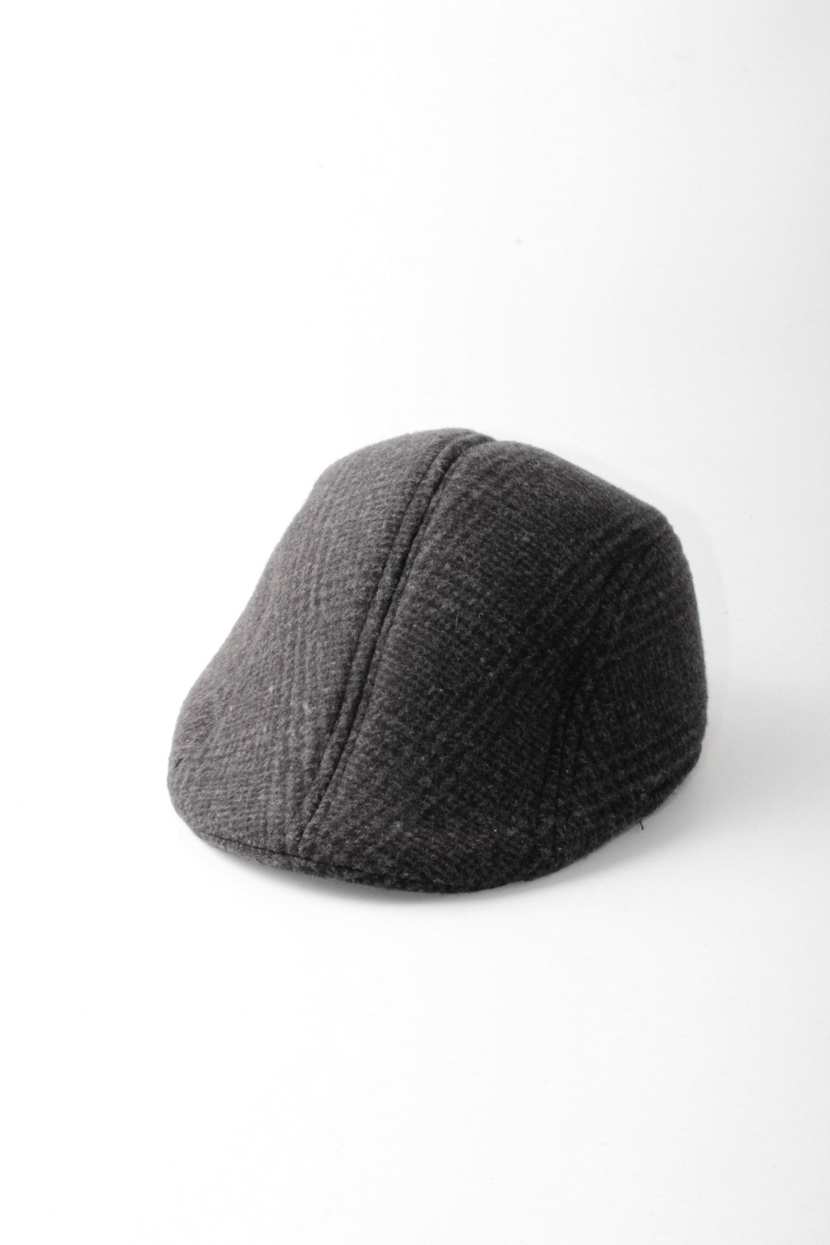 dericom-Gray Plaid Patterned Duck Hat with Hidden Earmuffs for Winter 1