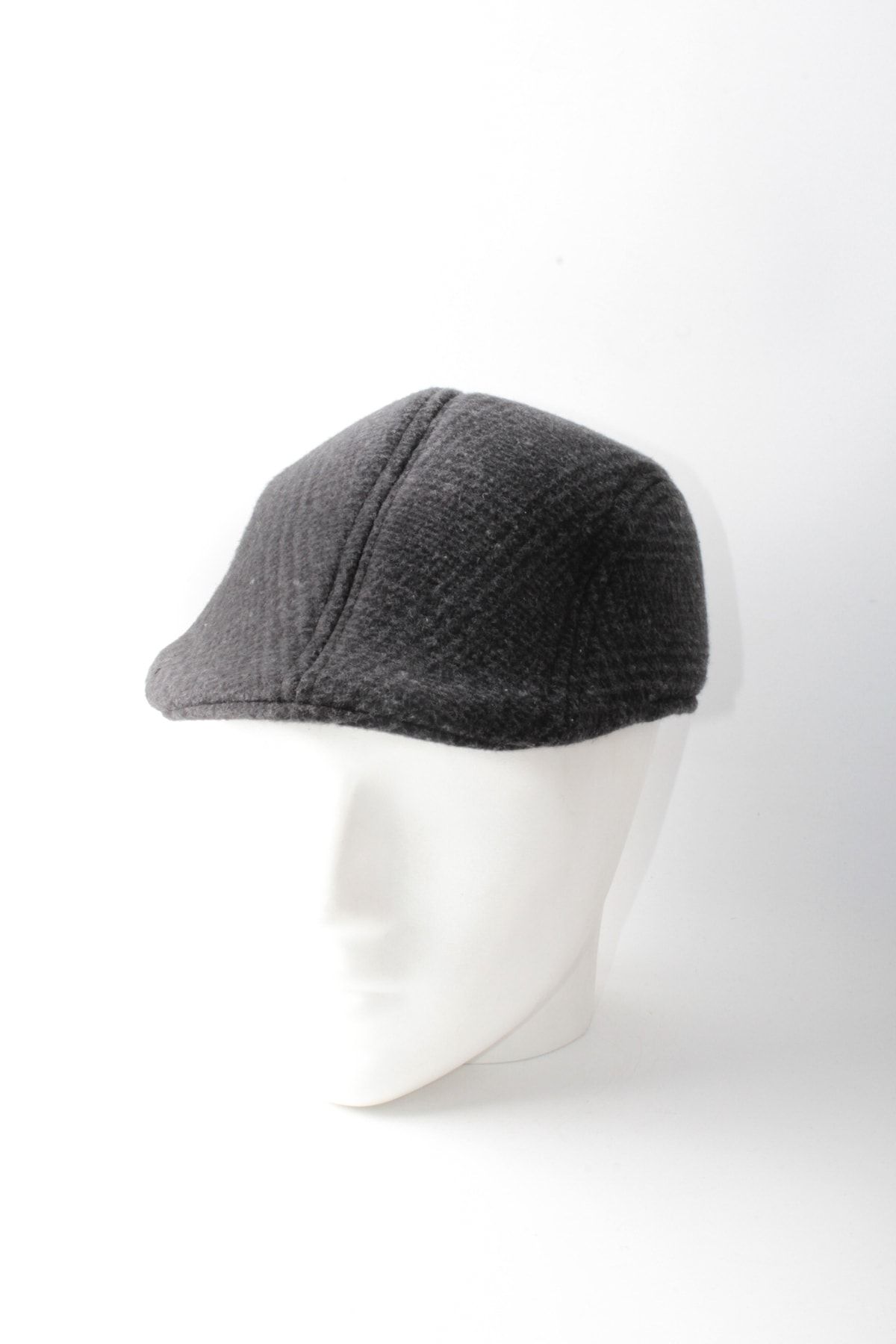 dericom-Gray Plaid Patterned Duck Hat with Hidden Earmuffs for Winter 4
