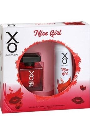 Orıjınal Nice Girl Kadın Parfüm Seti 100 Ml Edt + 125 Ml Deodorant Kofre Set DYMXONC03