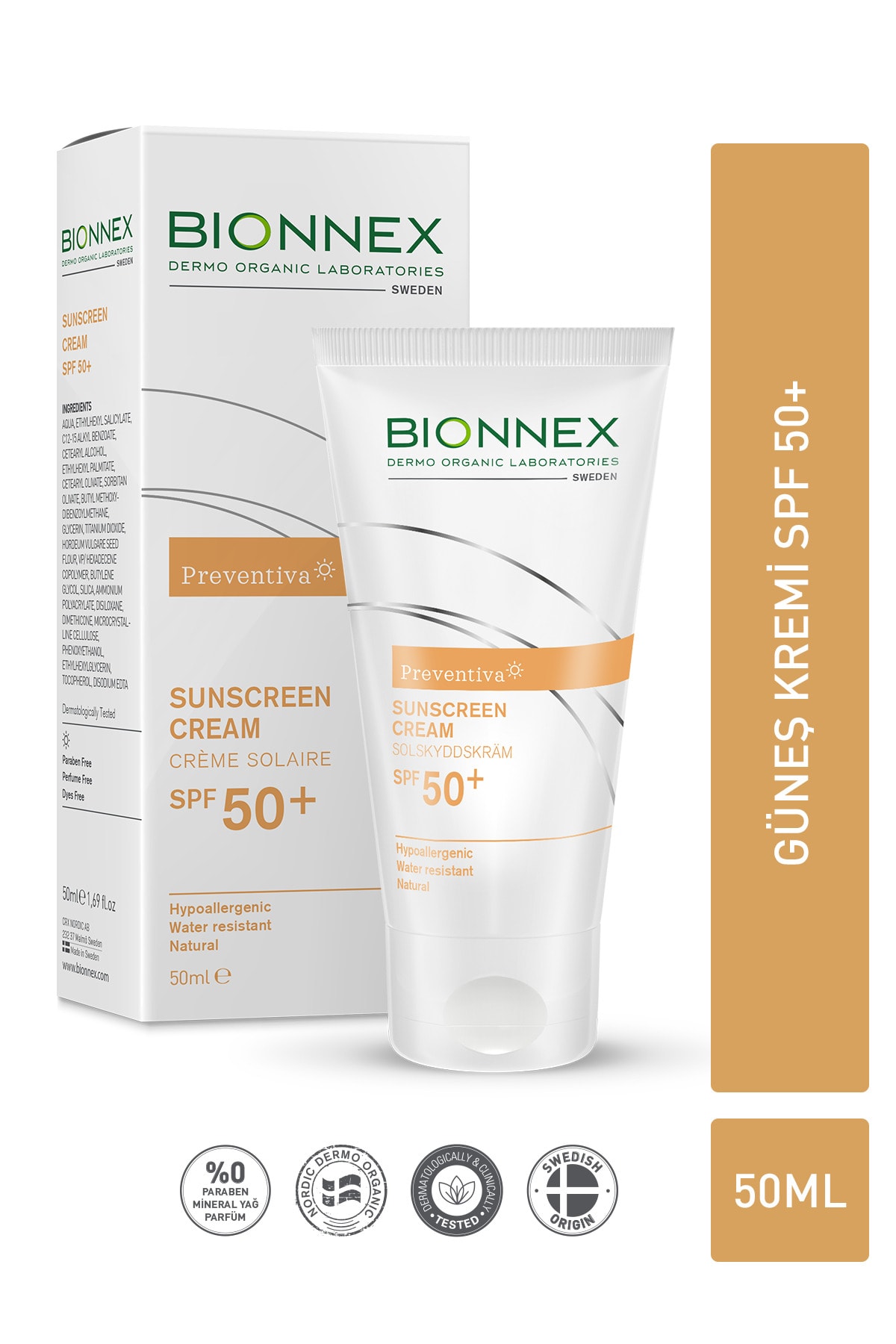 Bionnex Preventiva Güneş Koruyucu Krem Sunscreen Cream Spf50+
