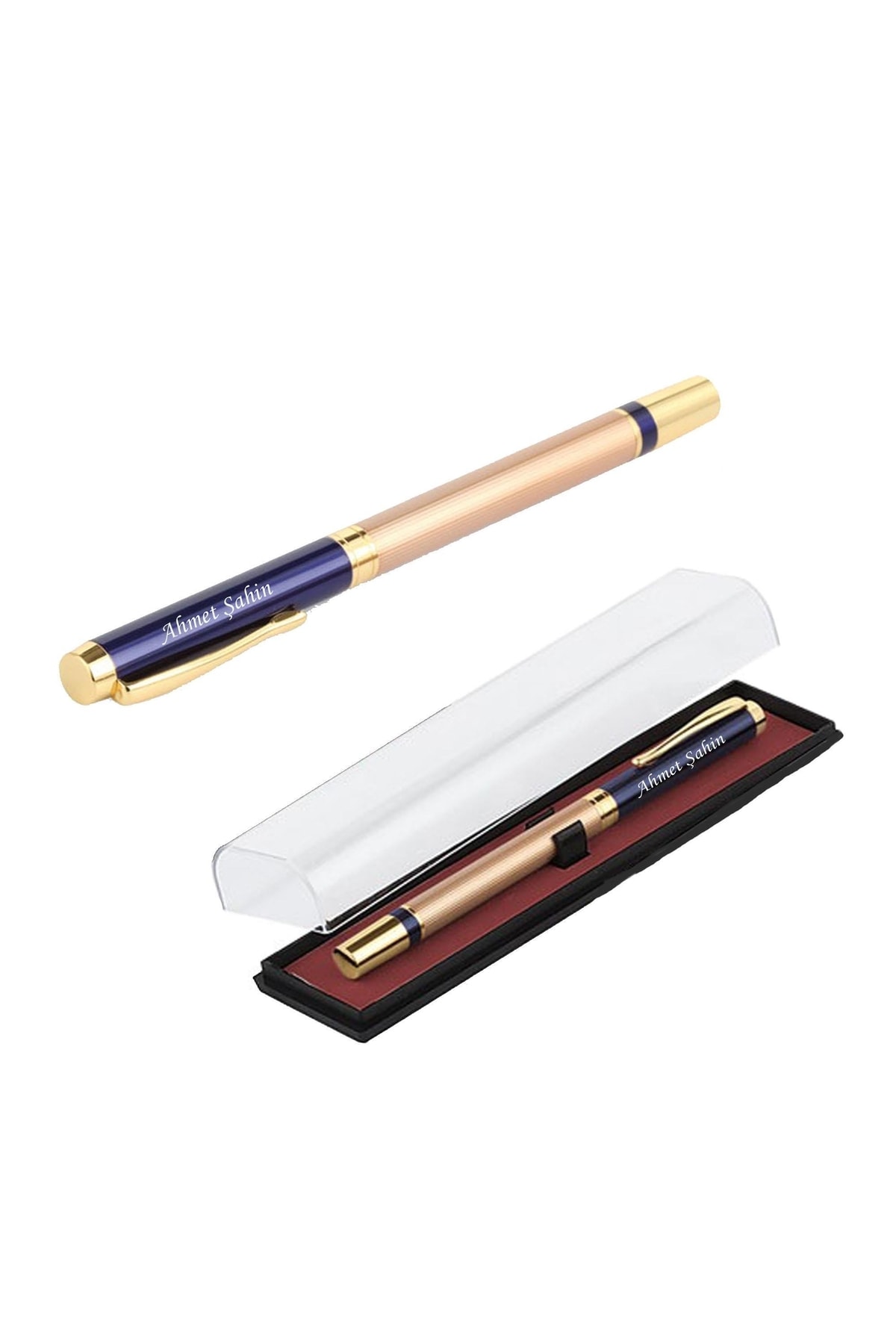 Personalized Pen in Metal Gold Embroidered Box
