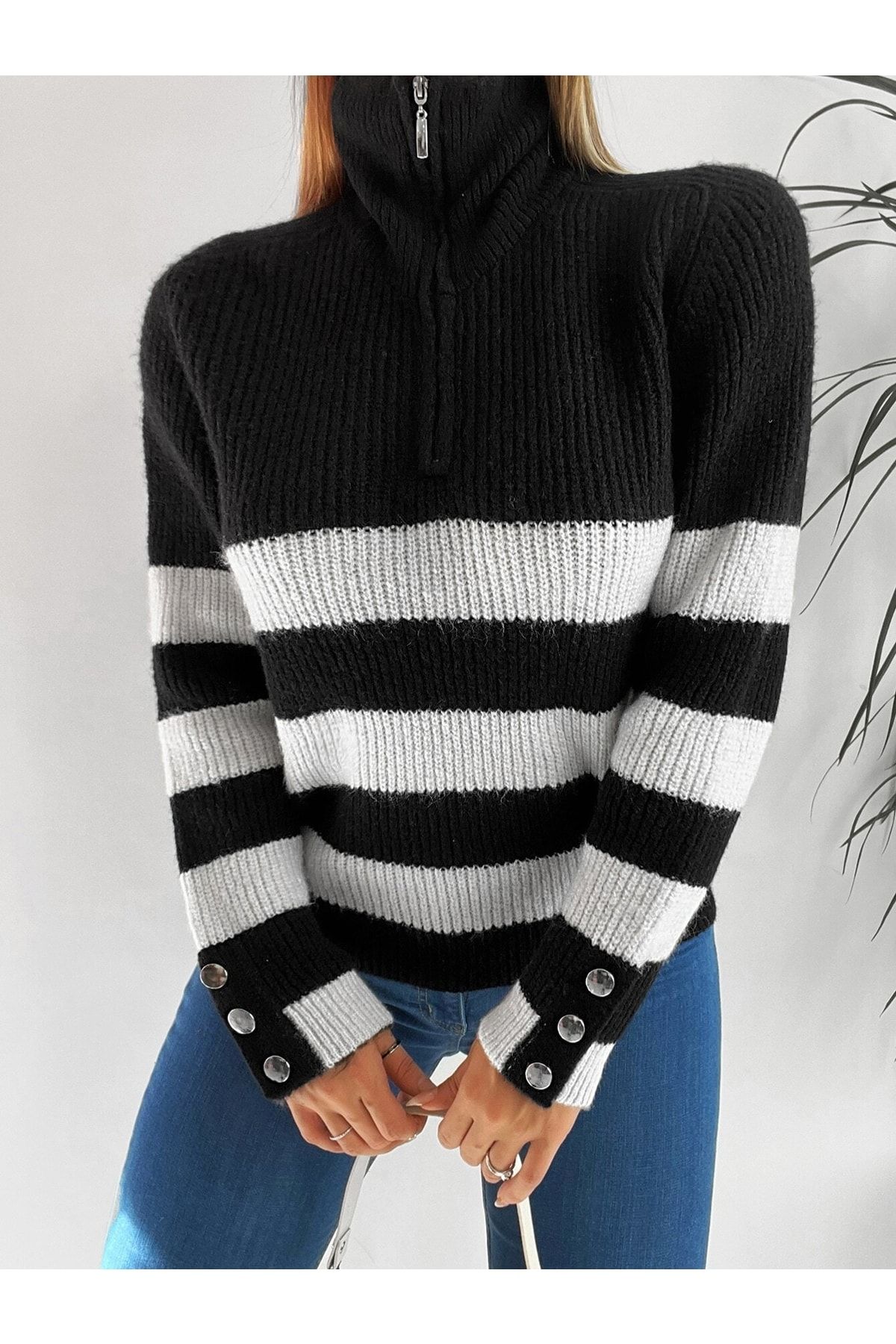 Bianco Lucci Pullover Schwarz Regular Fit