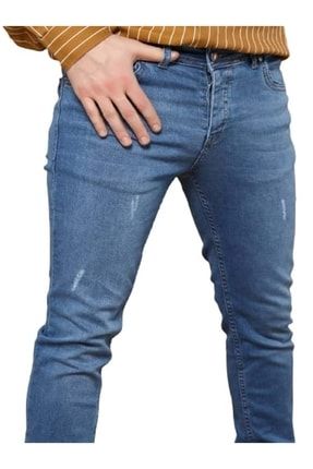 Erkek Denim Slim Likralı Lazer Tırnaklı Kot Pantolon Tom S 473-904 - Mavi - 34 ST00303