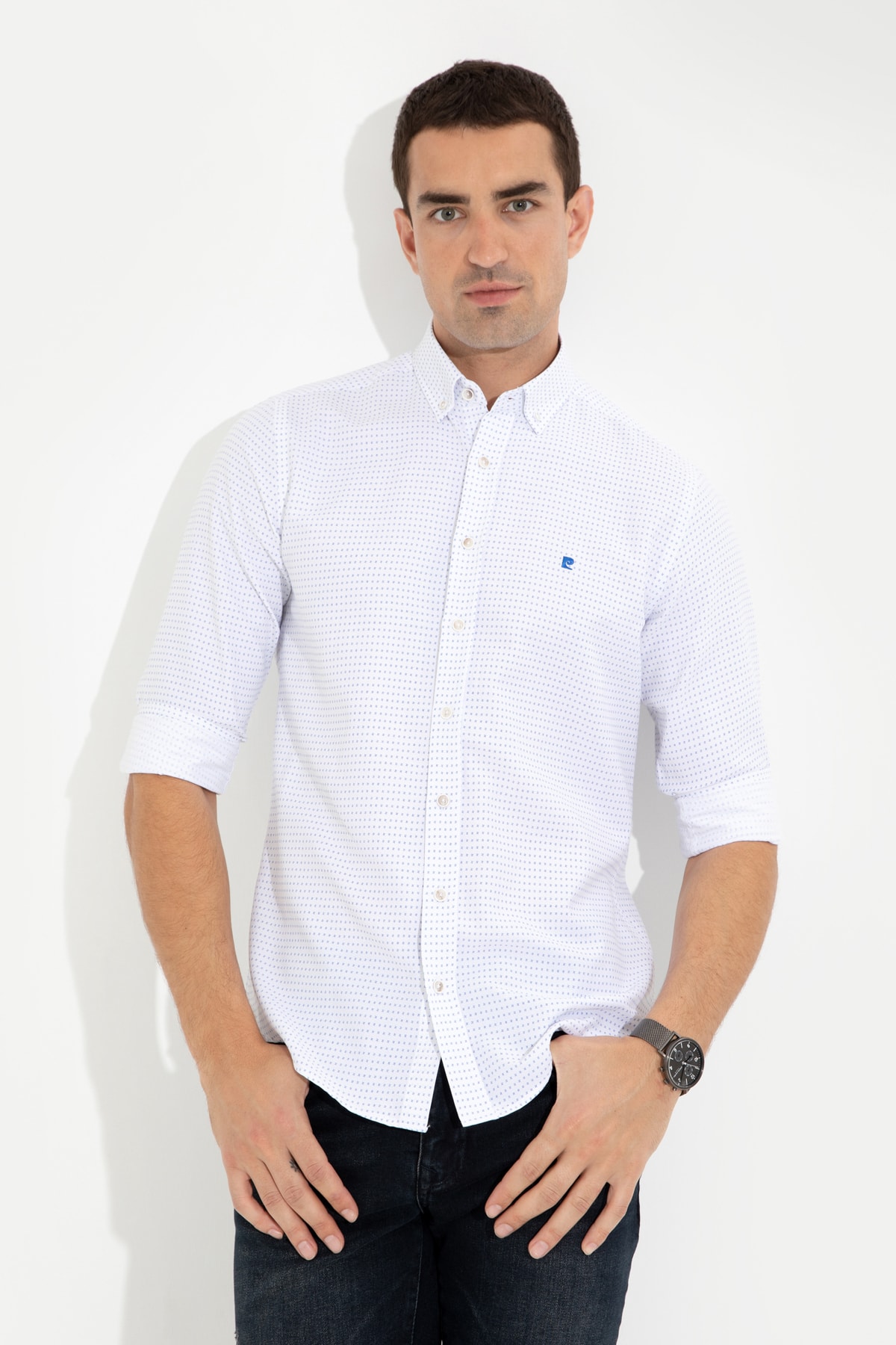 پیراهن مردانه آبی پیرکاردین | G021GL004.000.1433719 اورجینال - تصویر 3