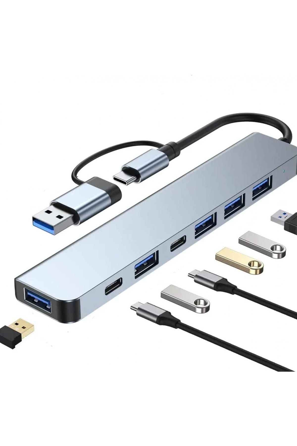 Hobimtek-7 في 1 USB / Type-C إلى USB C. A، USB 2.0 / 3.0 محول محول متعدد المنافذ التوصيل والتشغيل محول USB 1