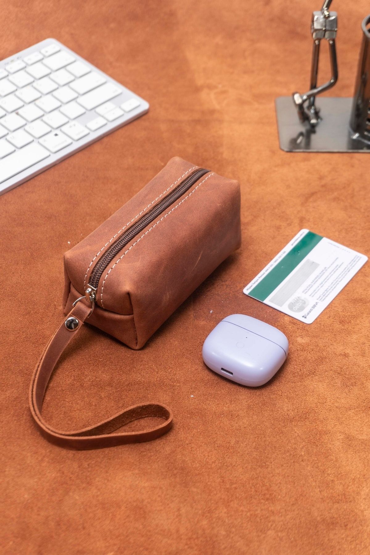 rofleather Hakiki Deri Bileklikli Avuç Içi Para, Aksesuar, Anahtar Ve Bozuk Para Ve Kozmetik Çantası