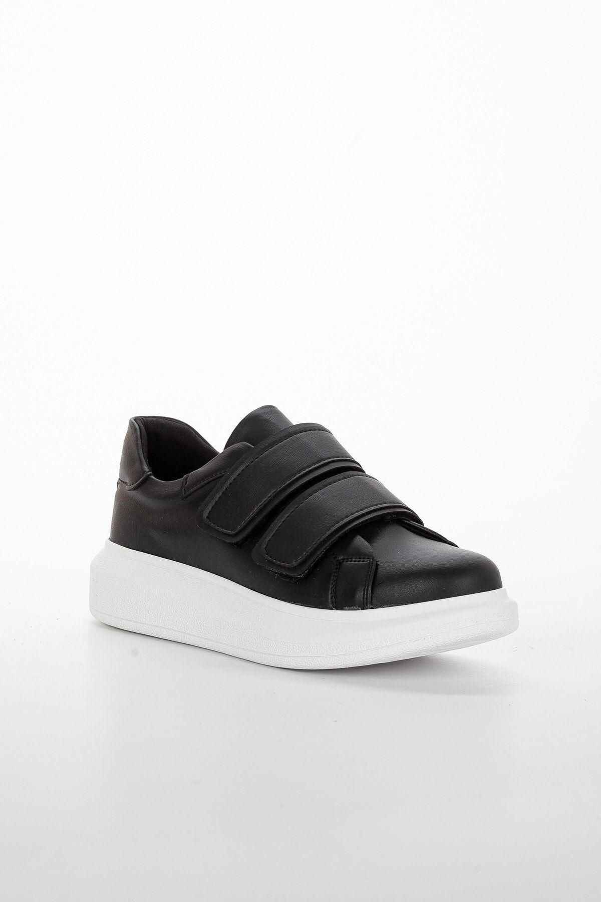 BOUIS-Pantofi de sport durabil, din piele artificială, alb-negru, cu velcro, cu talpă groasă, pantofi flexibili și eleganti 6