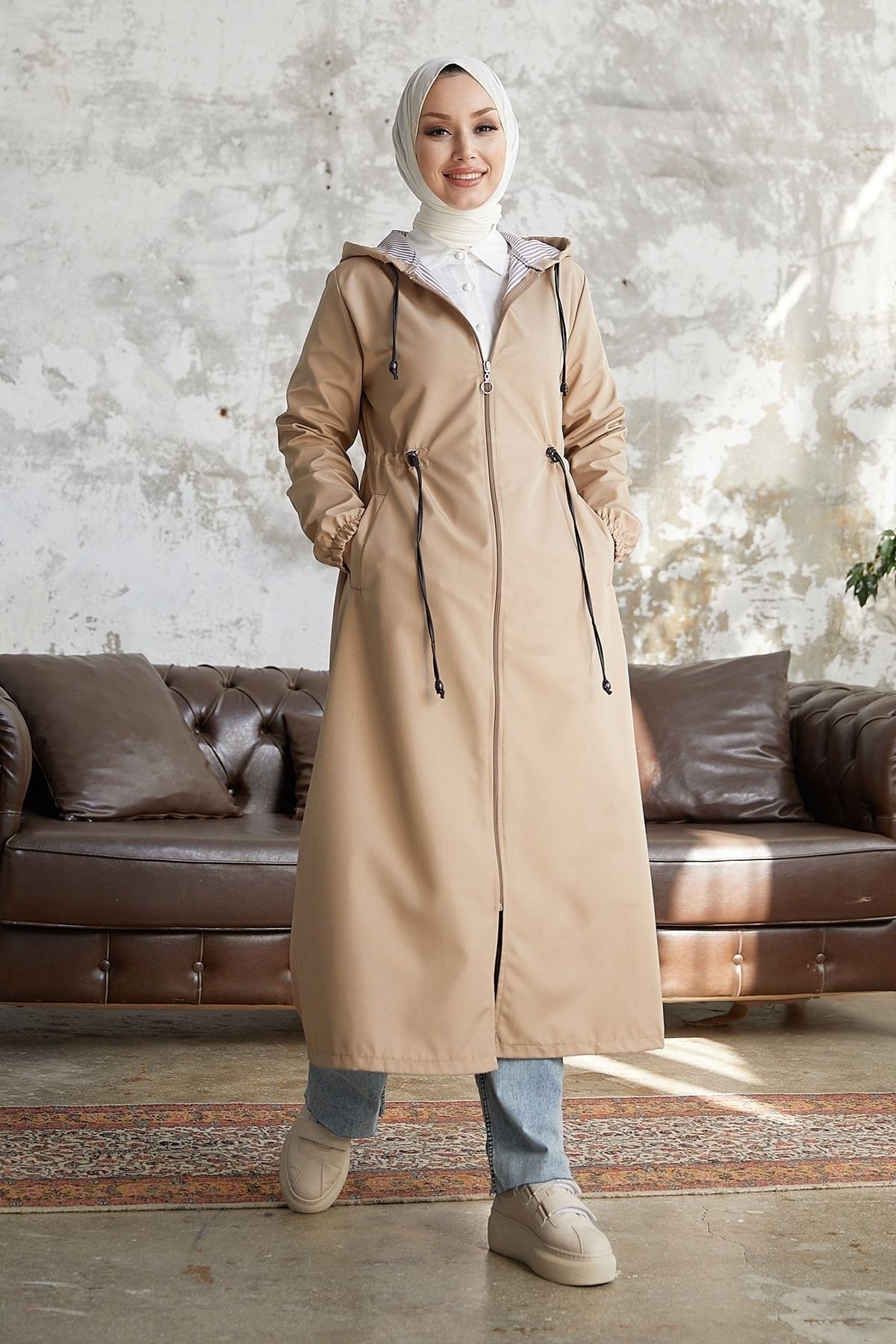 InStyle-Layisa в смужку з візерунком Beli Buzgu Trenc Бежевий 5