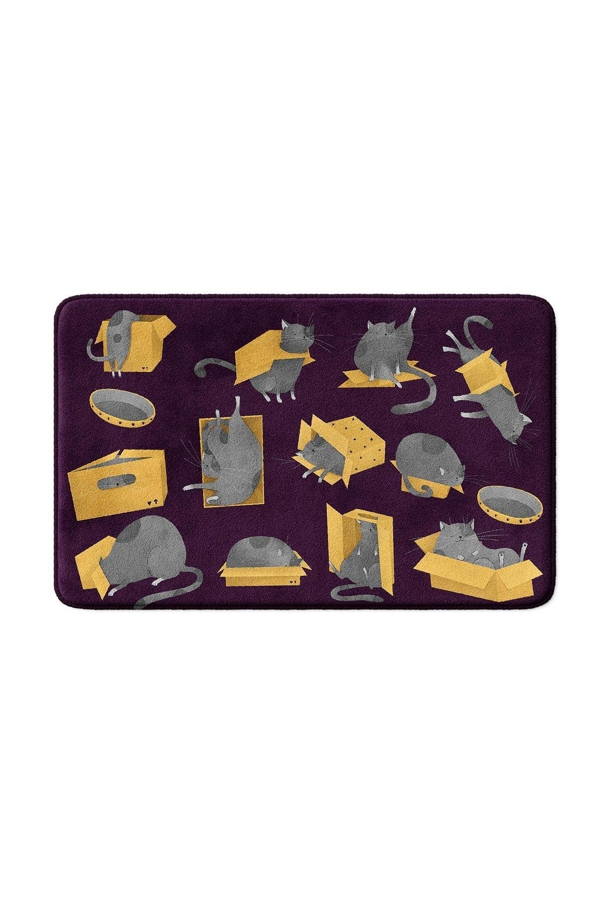 Cute Design Microfiber Bath Mat, Non-Slip Base, Machine Washable (40x60)