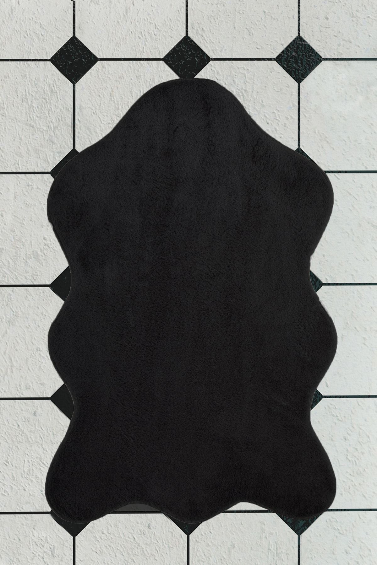 Chilai Home Plush Shape Siyah Banyo Halısı 80x120 Cm