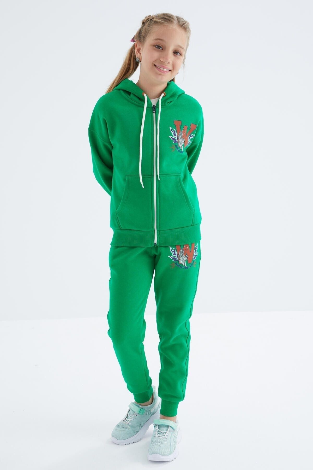Green and orange tracksuit sales