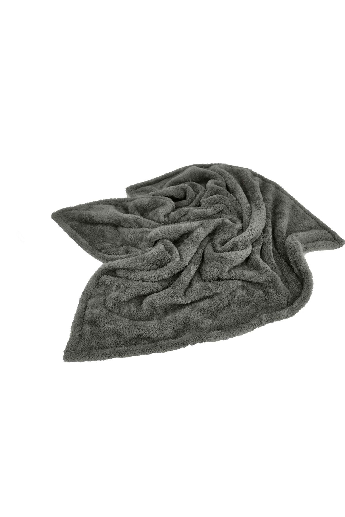 ecottonworks Welsoft Bebek Battaniyesi Peluş Battaniye Kedi Köpek Evcil Hayvan Battaniyesi Gri Renk 80*90 Cm fotoğrafı 2 (önizleme)