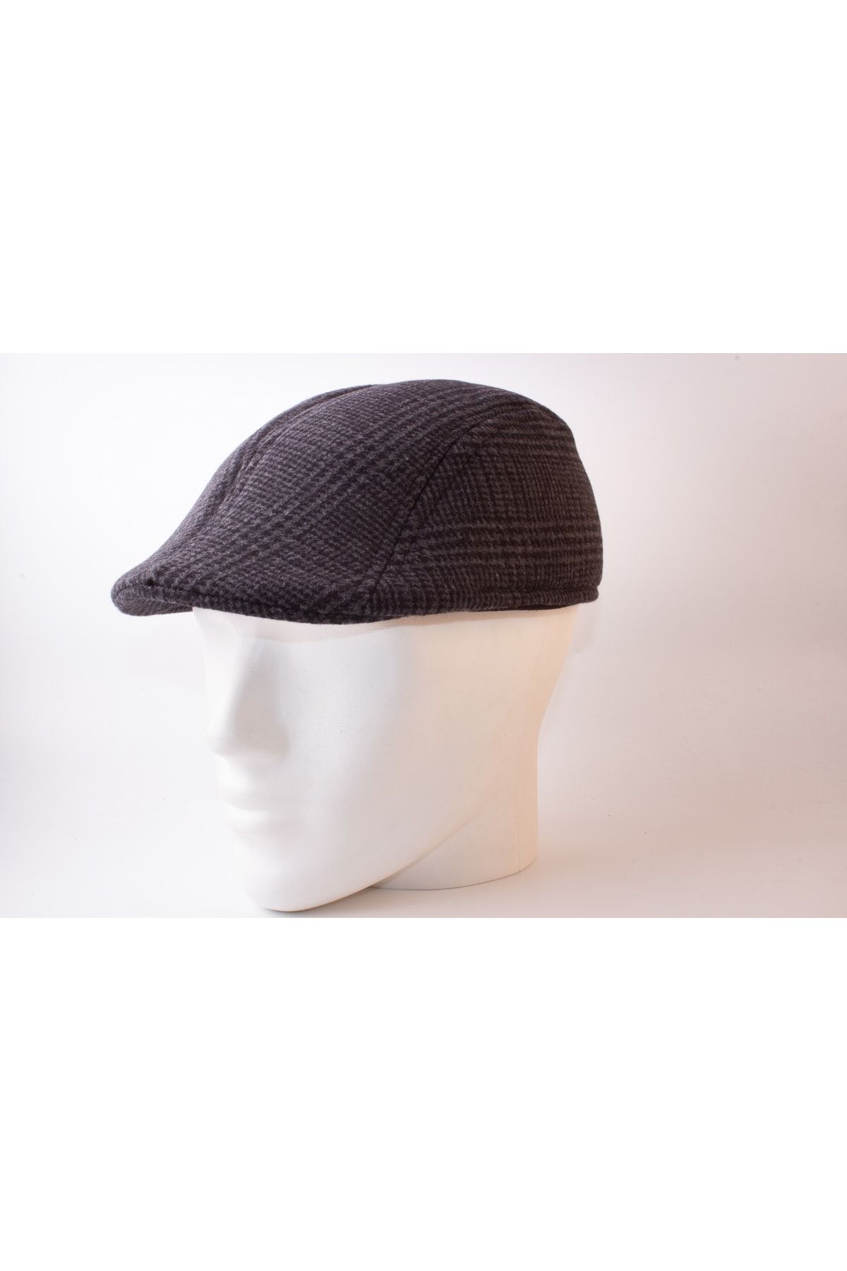 dericom-Gray Plaid Patterned Duck Hat with Hidden Earmuffs for Winter 5