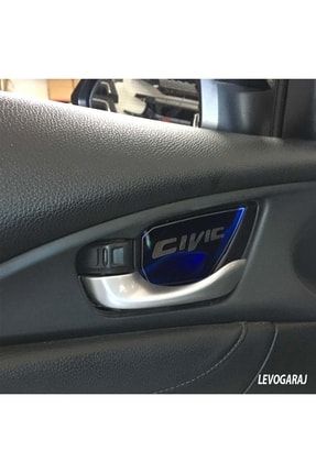 Honda Civic Fc5 - Fk7 2016 - 2021 Için Uyumlu Kapı Açma Kolu Iç Kaplama (CİVİC LOGOLU) KOL K1