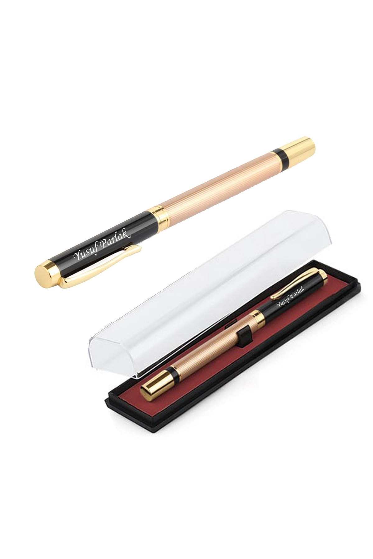 Personalized Pen in Metal Gold Embroidered Box