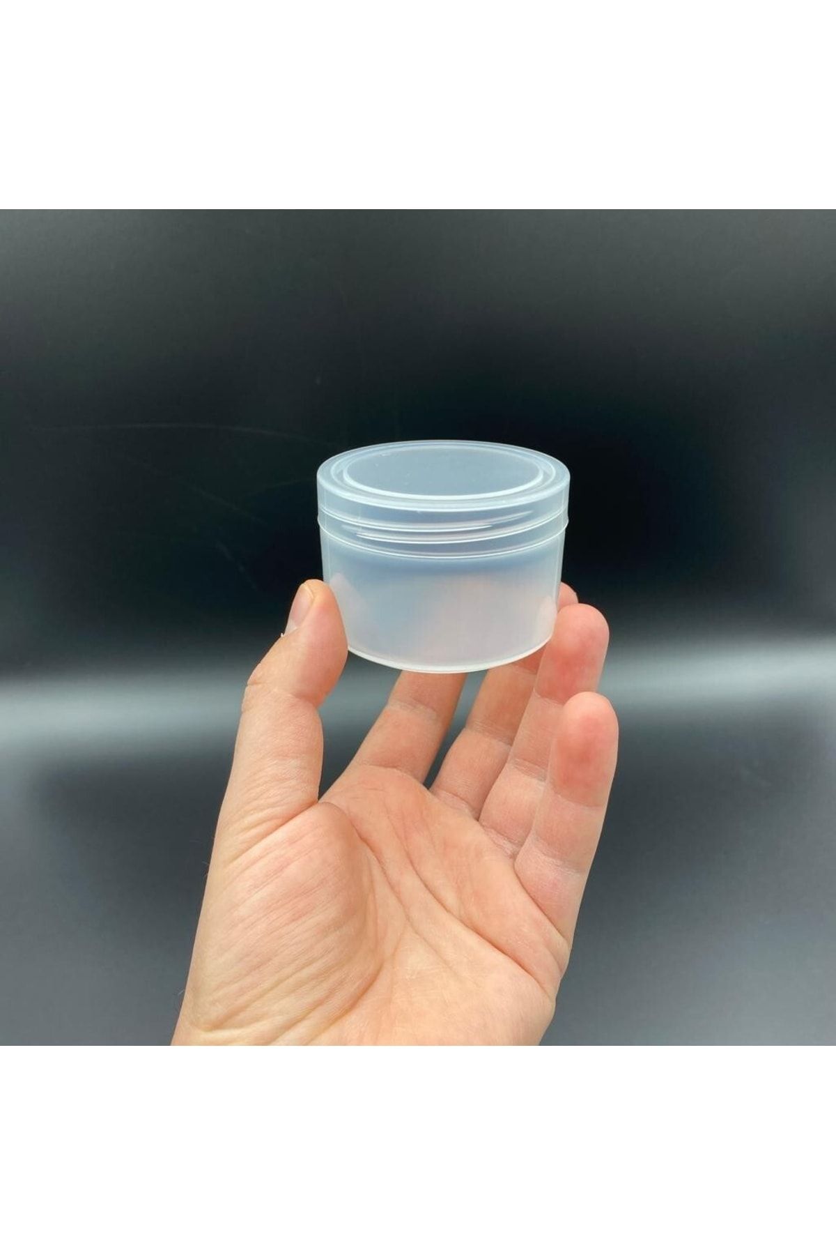 Pause Art Home-100 Cc Natural Plastic Cream Jar with Lid - 100 Ml Pomade Box (3pcs) 2