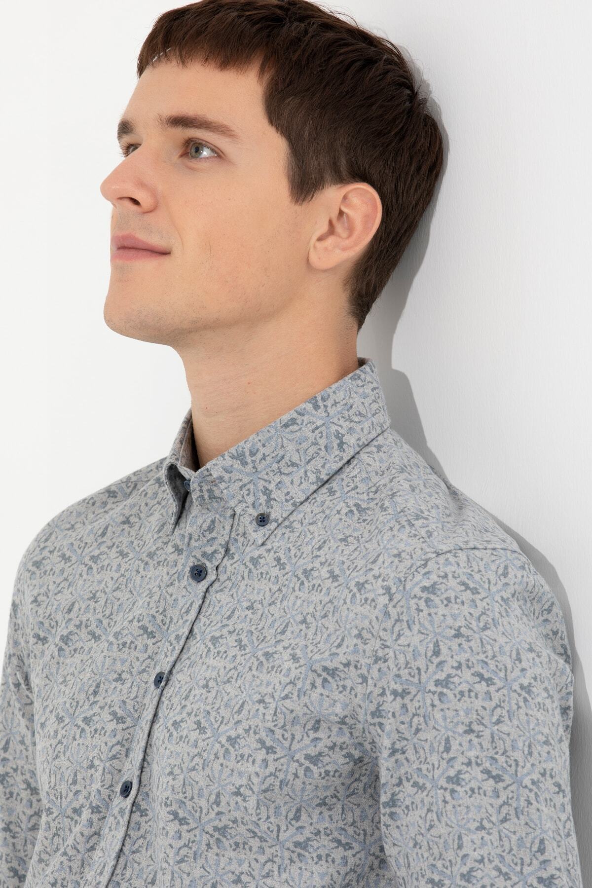 پیراهن مردانه آبی پیرکاردین | G021SZ004.000.1460977 اورجینال - تصویر 2