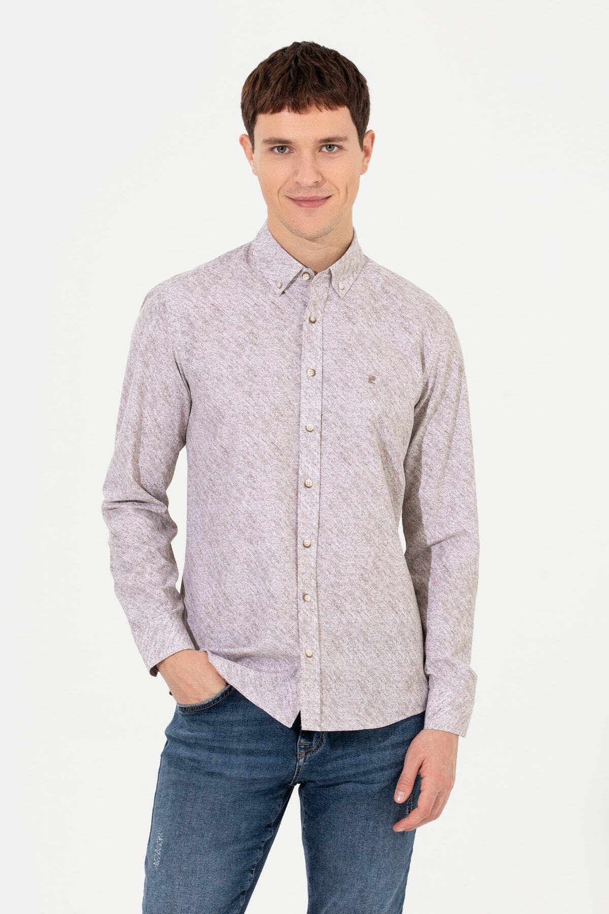 پیراهن مردانه قهوه ای پیرکاردین | G021GL004.000.1437228 اورجینال - تصویر 2