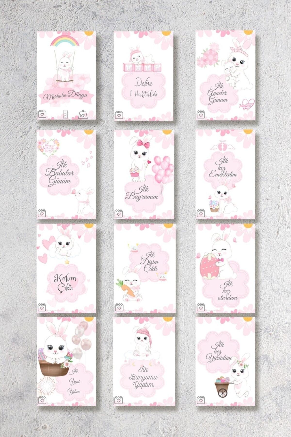 lilamtasarım Kız Bebek Anı Kartları 24 Adetli (İSİMLİ) fotoğrafı 2 (önizleme)