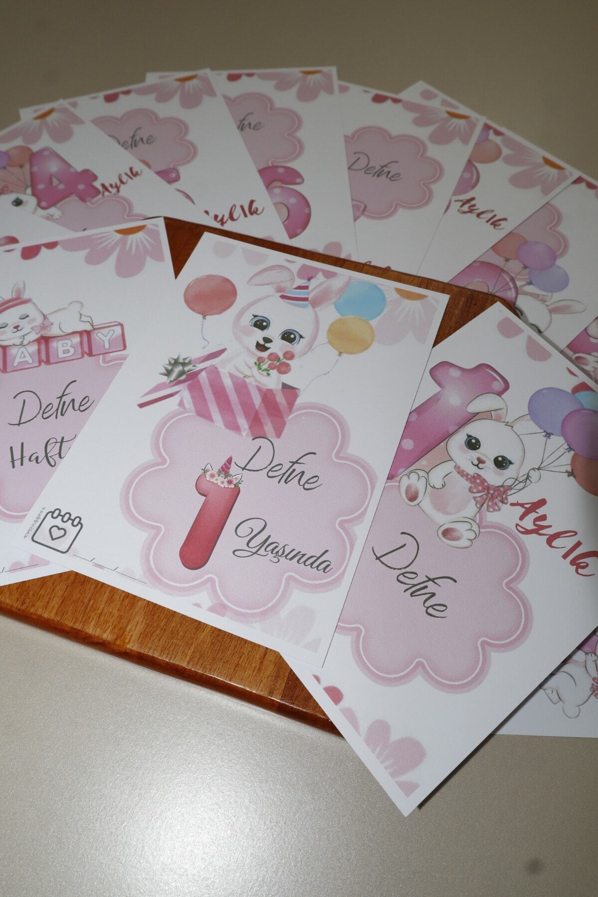 lilamtasarım Kız Bebek Anı Kartları 24 Adetli (İSİMLİ) fotoğrafı 6 (önizleme)