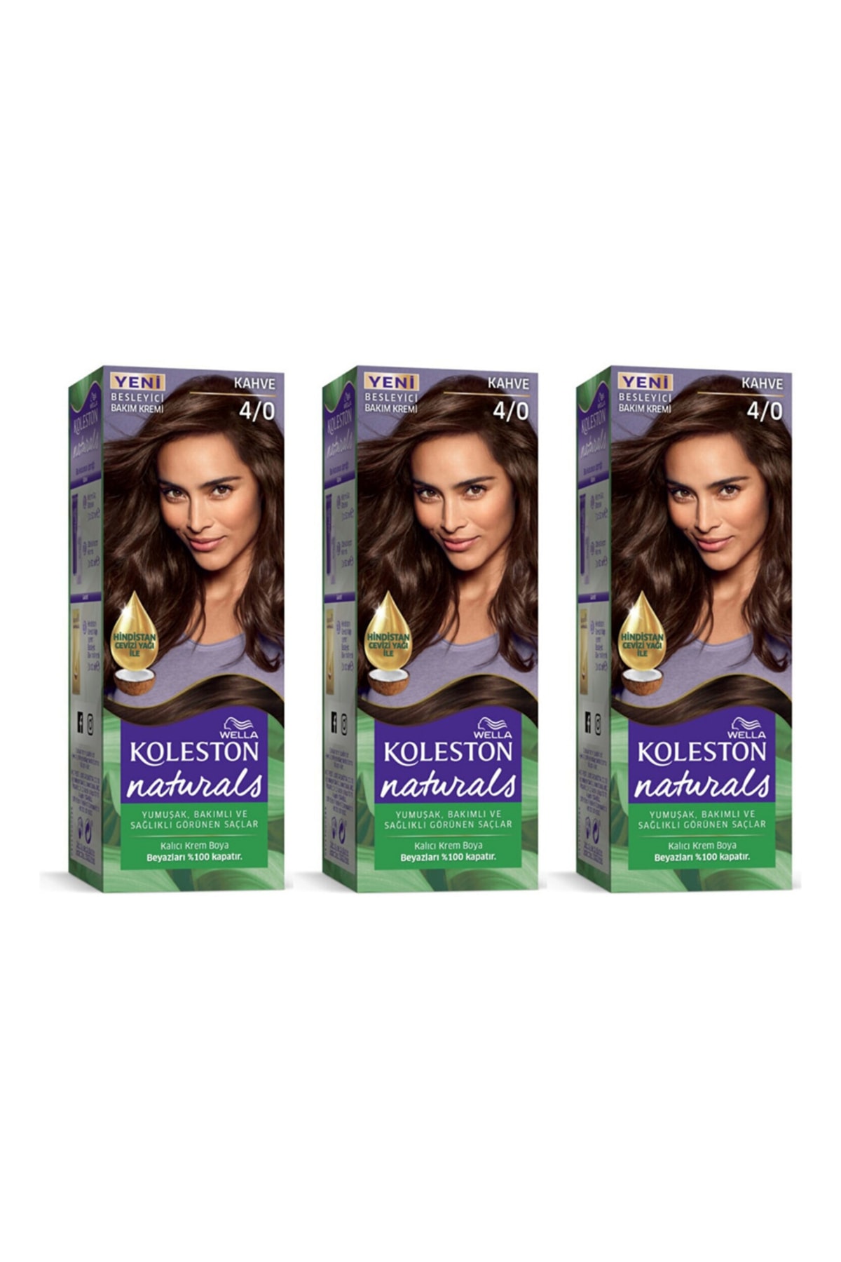 ولا رنگ موی Koleston Naturals قهوه‌ای شماره ۴/۰، ۳ عدد