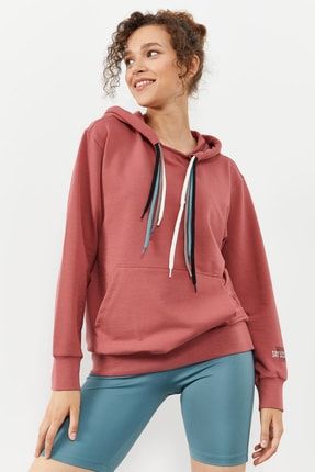 Yaban Gülü Kadın Dört Renk Bağcıklı Oversize Sweatshirt - 97157 T10BY-97157