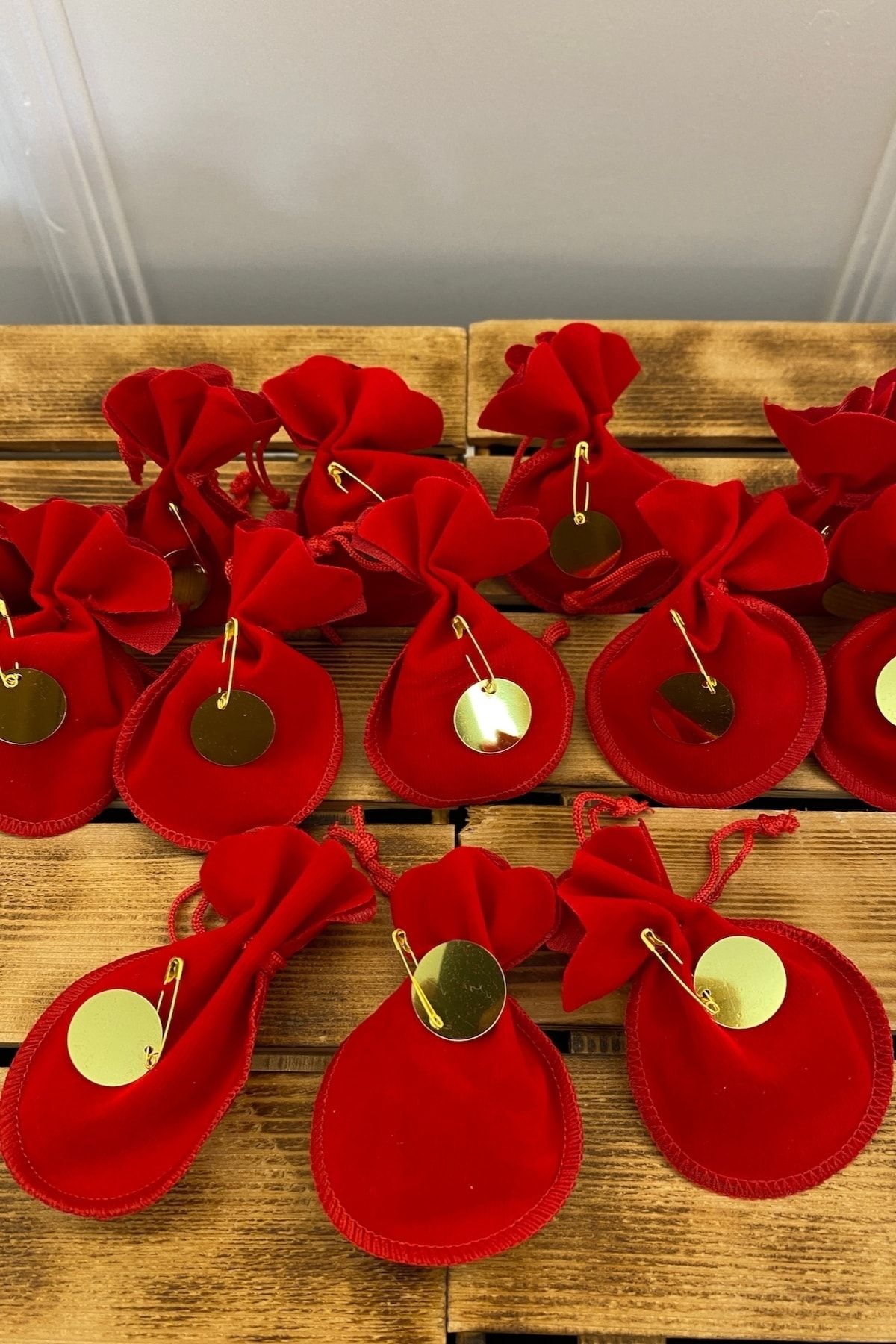 ZEYMERADE-20 Red Henna Bags for Wedding, Engagement, Marriage, Henna, Circumcision, Birth, Mawlid, Promise Gifts 3