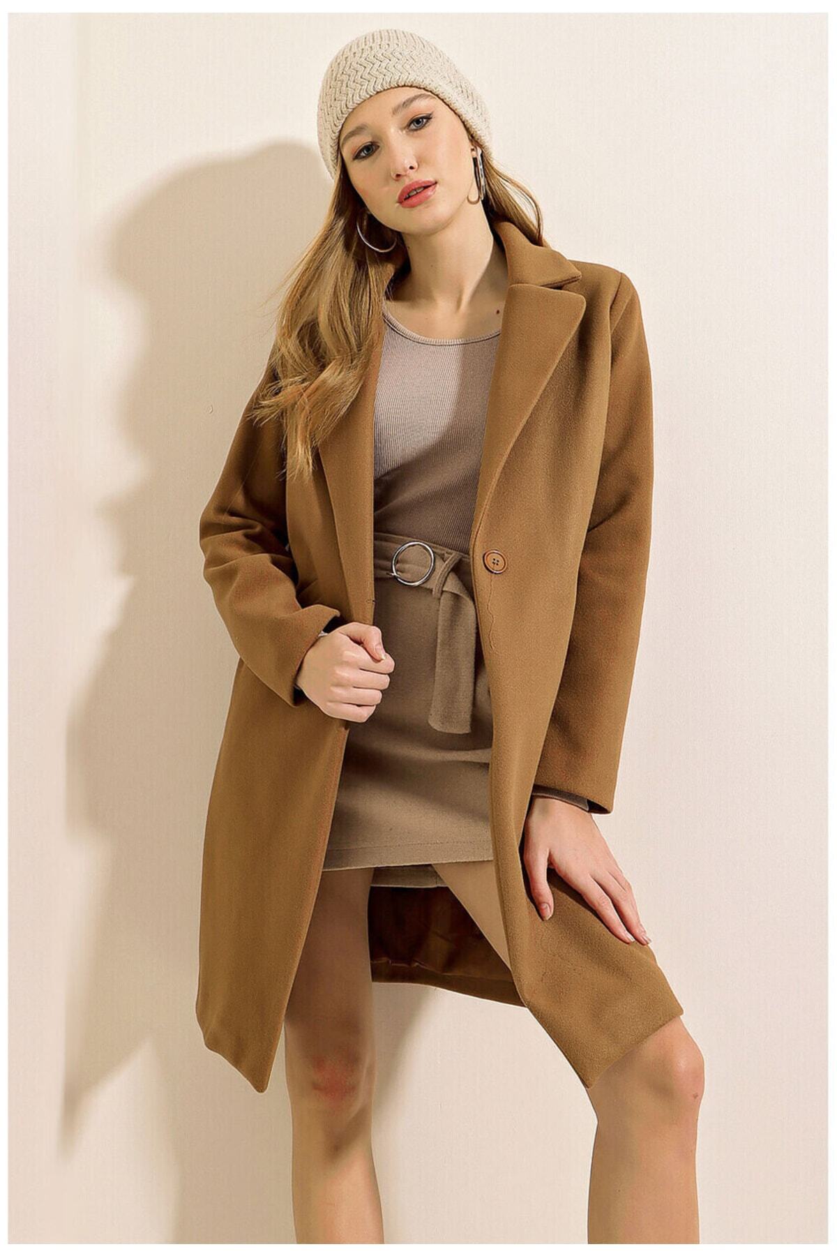 Women's Kaşe Coat Dark Brown