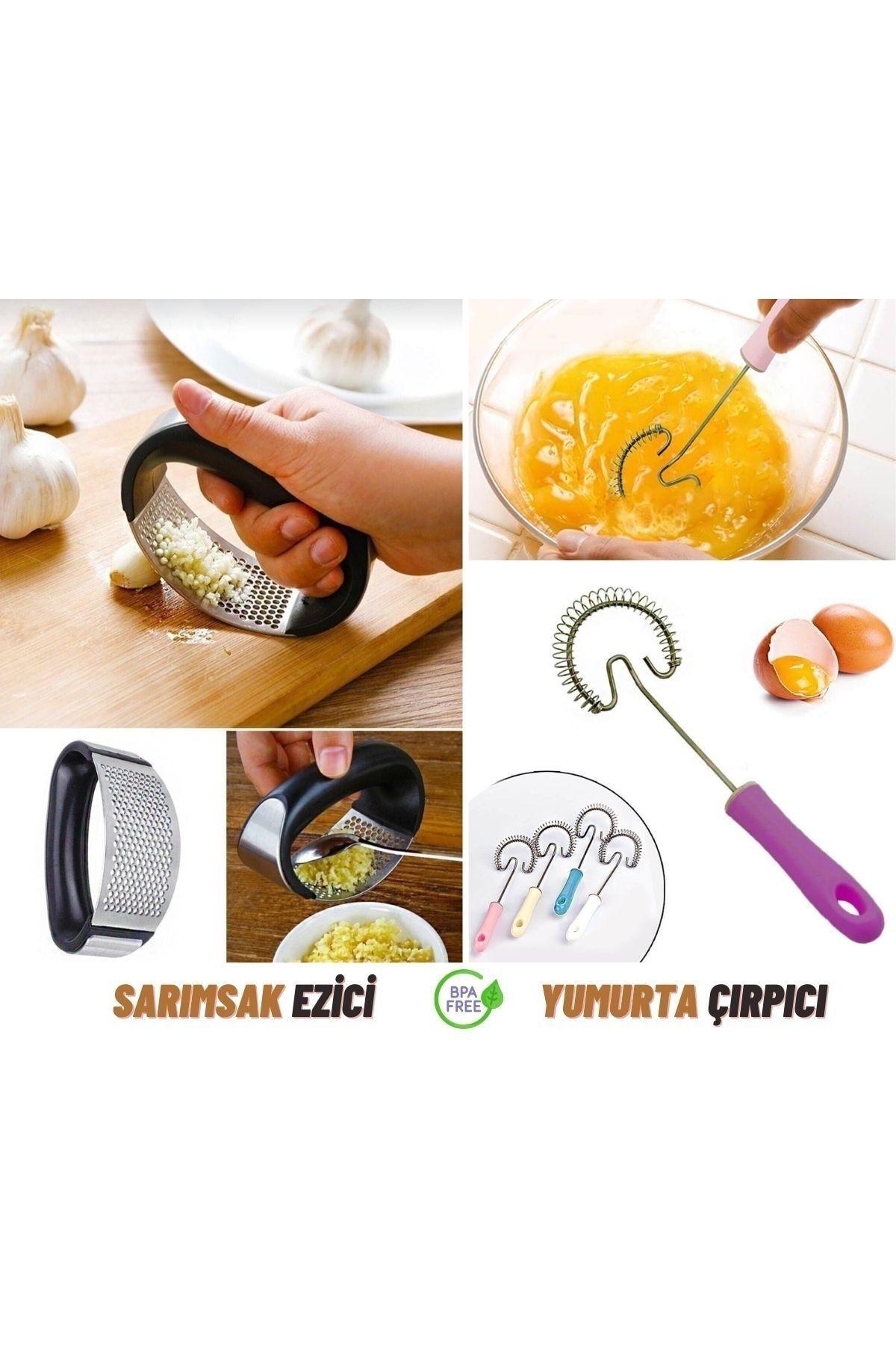 Sarımsak Ezici Yumurta Çırpıcı Set Bpa Içermez