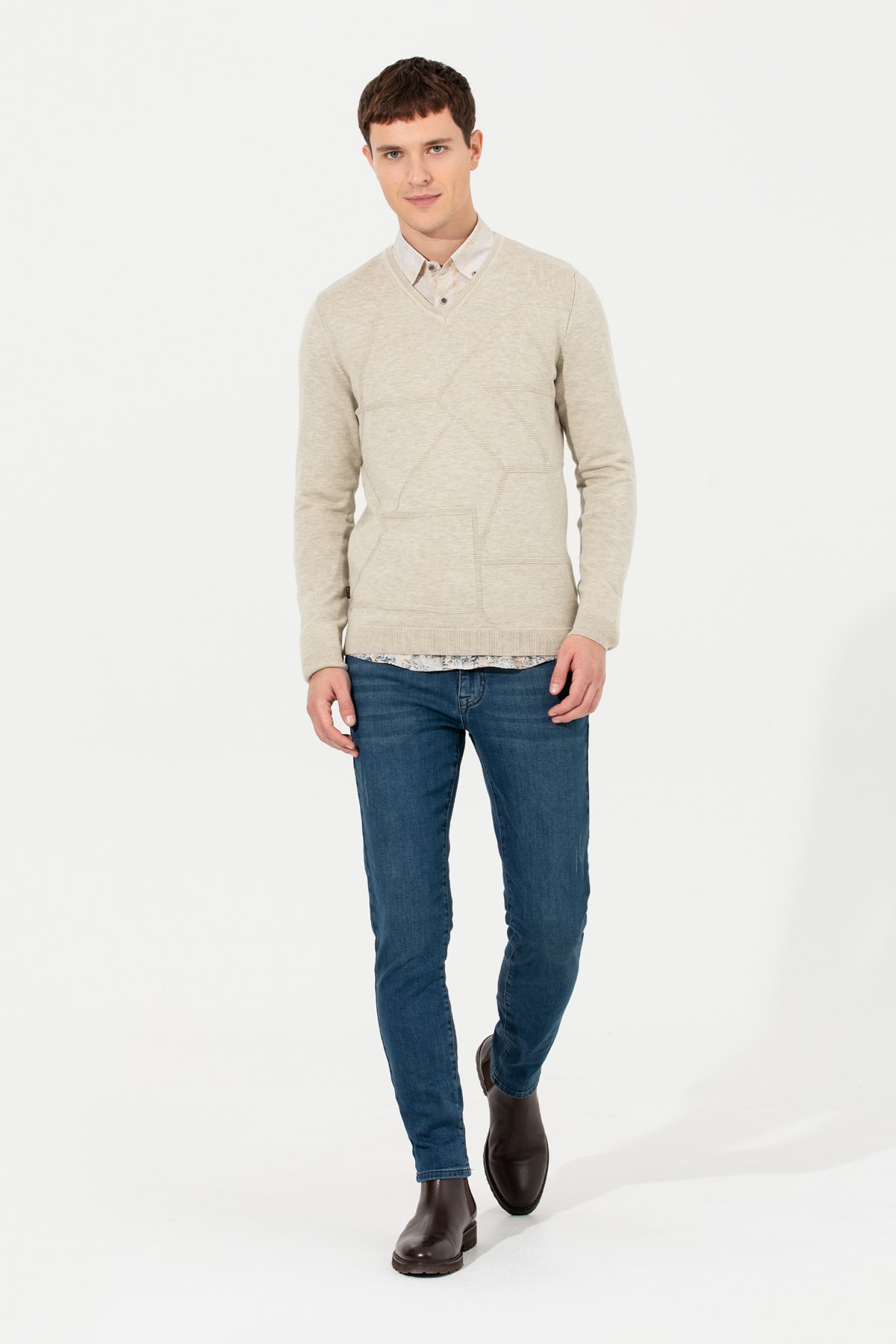 بافت مردانه راسته  آستین بلند | پیر کاردین Pierre Cardin G021SZ0TK.000.1593116 - تصویر 3