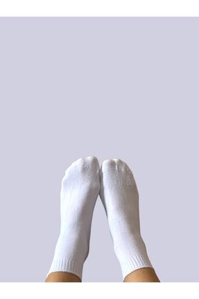 Unısex Beyaz Kokulu Bambu Patik Çorap 2'li Standart Beden BTKCRP-0020