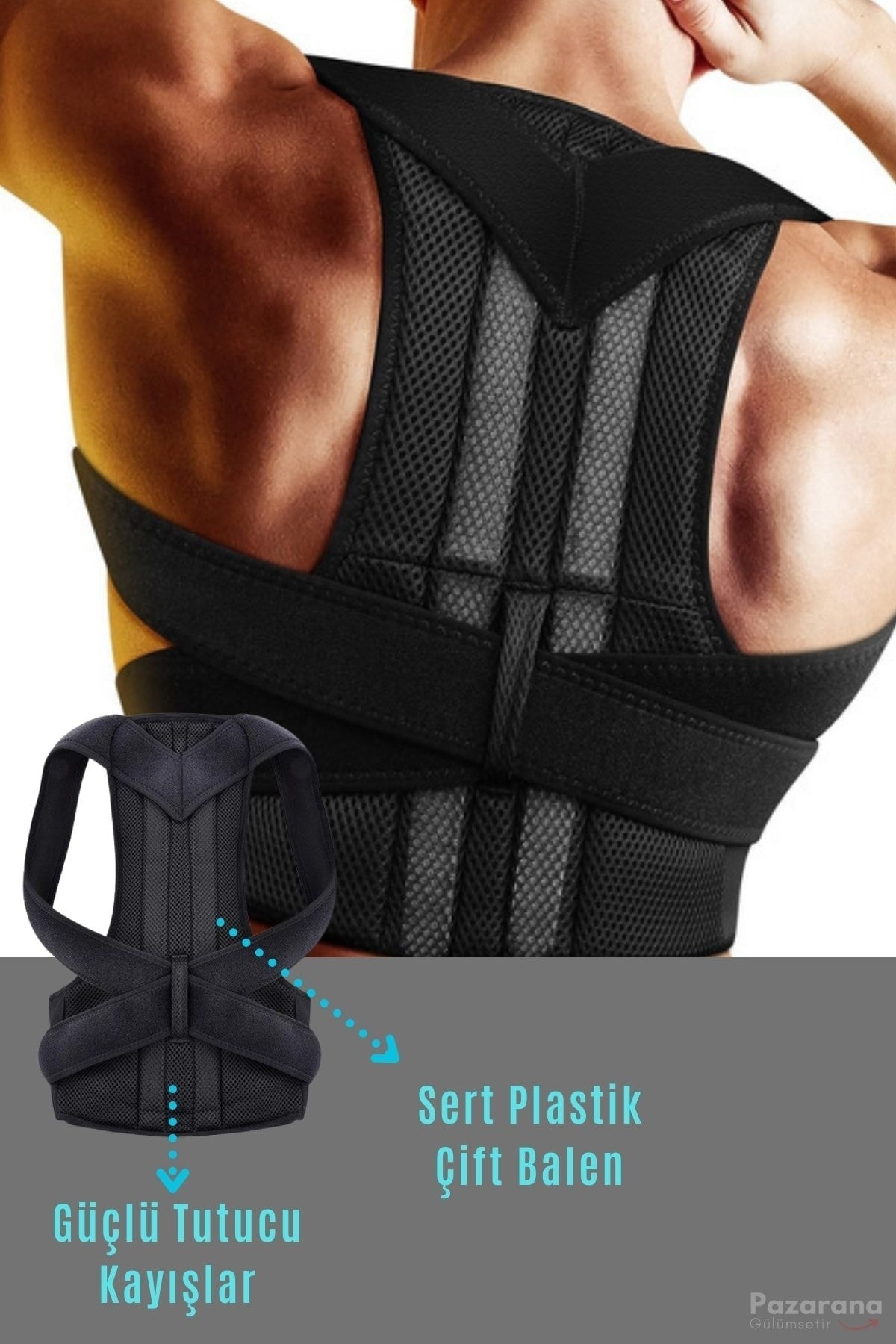 OverPazar Balenli Dik Duruş Bel Sırt Ağrısı Destek Kamburluk Önlemek Için Omurga Postur Düzeltici Aparat