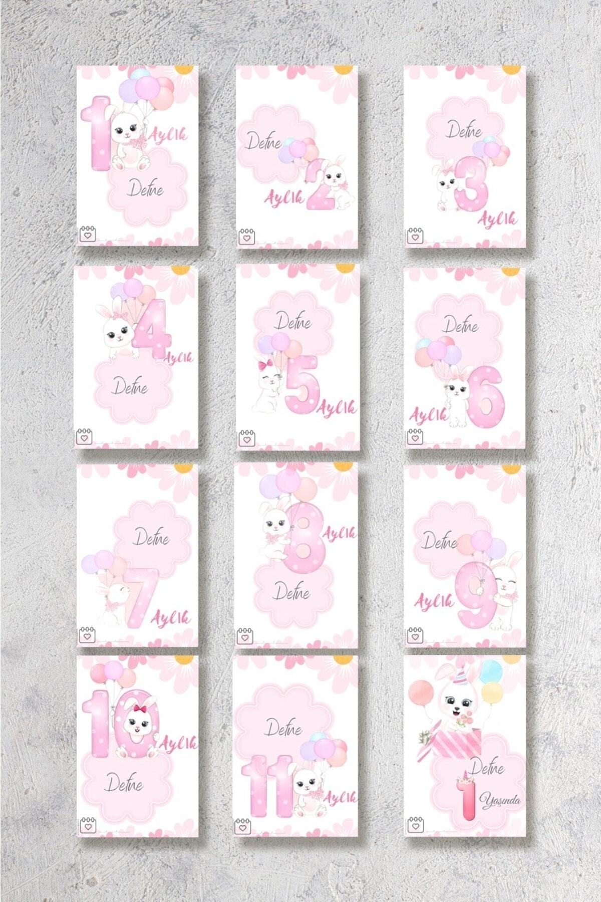 lilamtasarım Kız Bebek Anı Kartları 24 Adetli (İSİMLİ) fotoğrafı 3 (önizleme)