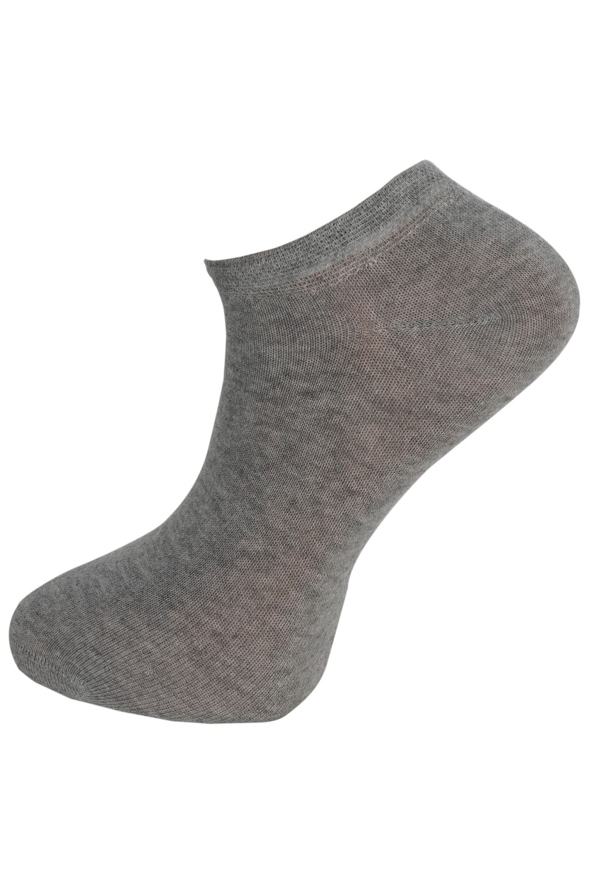 Keremden 8 Çift Unisex Dikişsiz Pamuklu 4 Mevsim Günlük Kullanıma Uygun Patik Çorap Gri Siyah Füme Lacivert IV11475