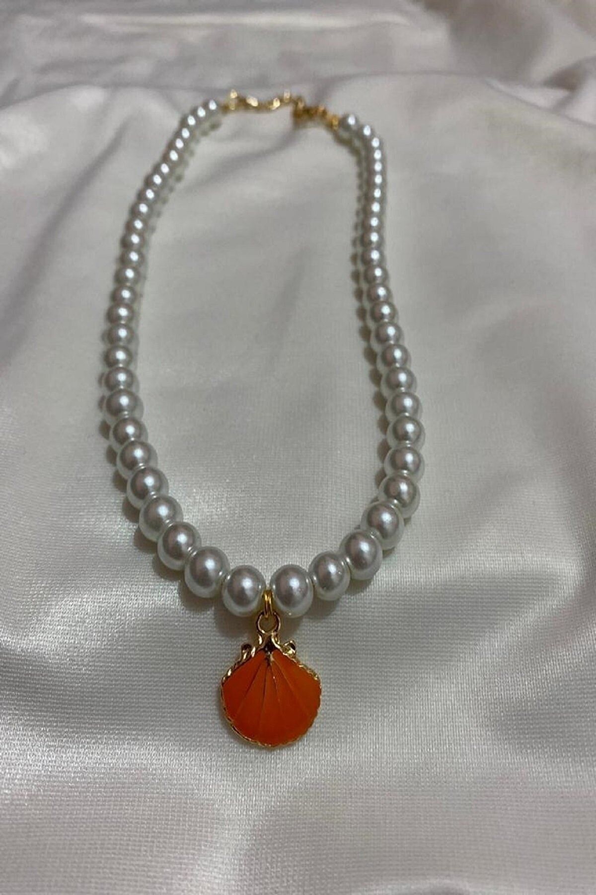 Orange deals pearl necklace