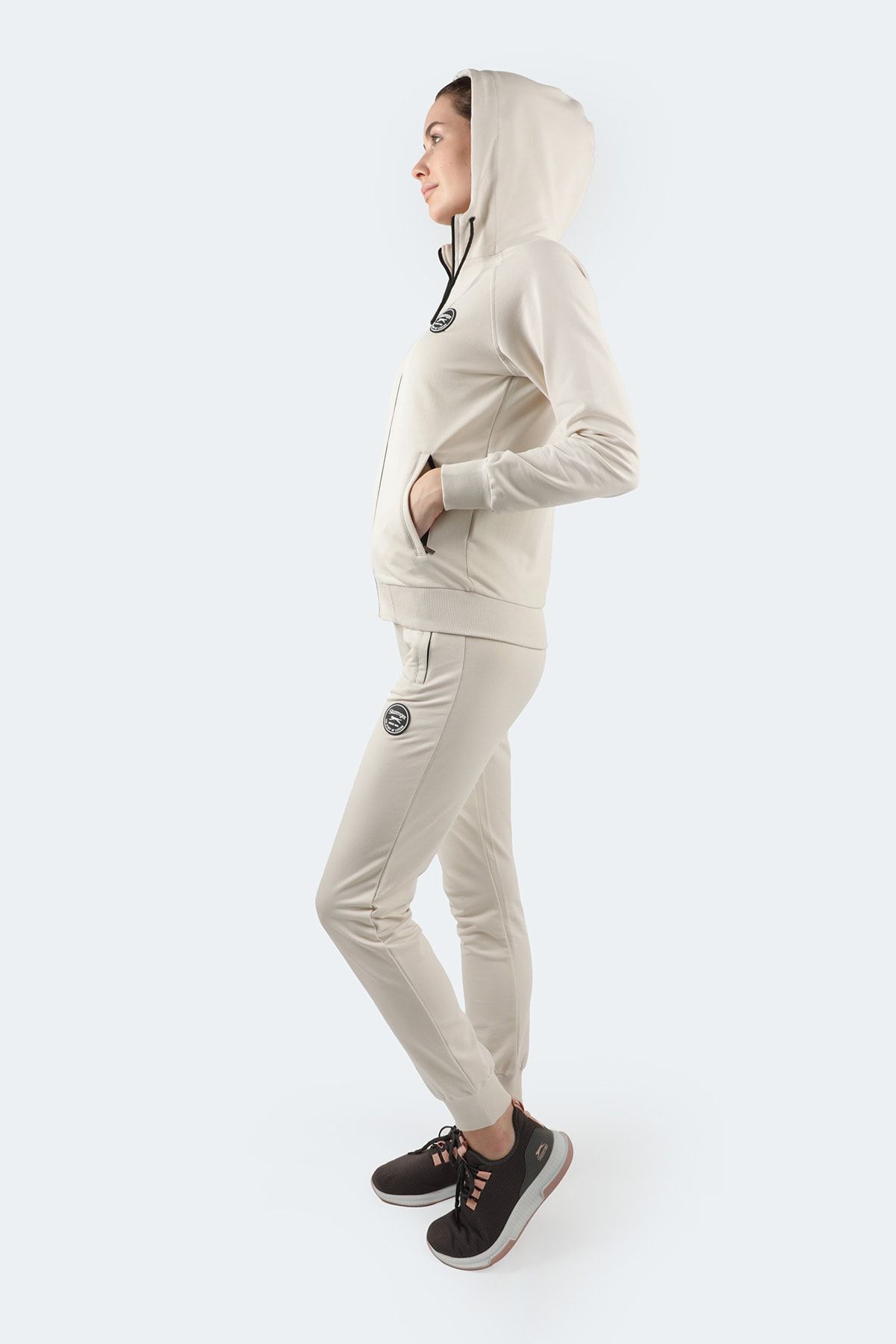 Slazenger Younger Women s Tracksuit Set Beige Trendyol