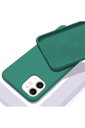 Apple Iphone 12 (6.1'') Içi Kadife Lansman Silikon Kılıf Yeşil LANSMAN-İPHONE-12