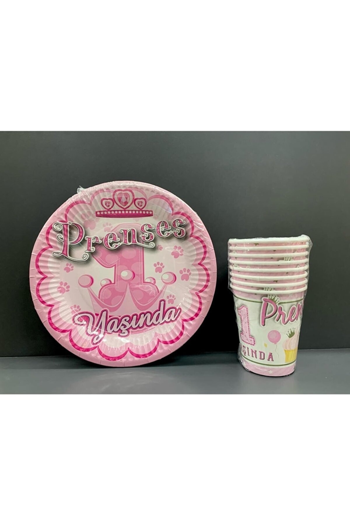 Genel Markalar Mini Party Store 1 Yaş Prenses Tabak Bardak Set