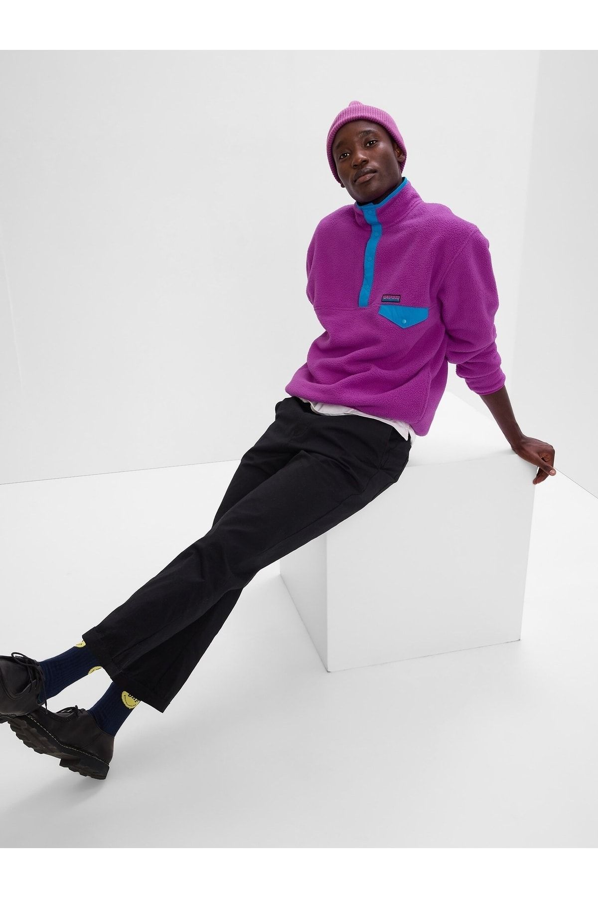 GAP Erkek Yeşil Arctic Mockneck Polar Sweatshirt VB7717