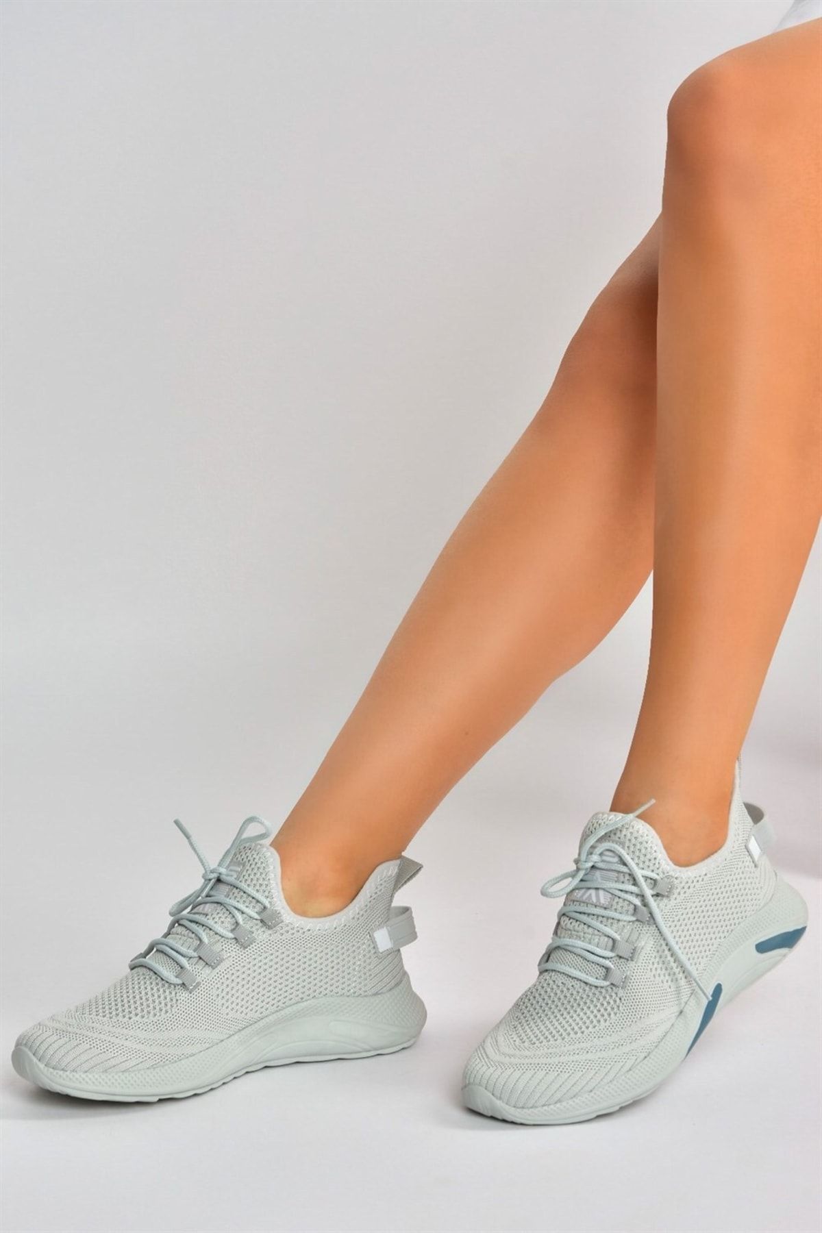 Fox Shoes-Gray Knitwear Fabric Women's Sports Shoes M702006204 4