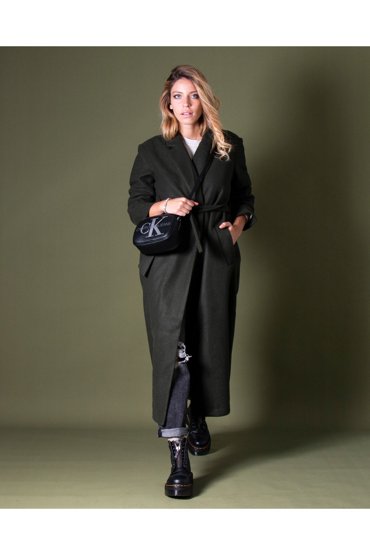 Long Bathrobe Jacket Pnt Only X-Long Onltrillion Belted Belt Trendyol Model - Coat Coatigan CC Collar