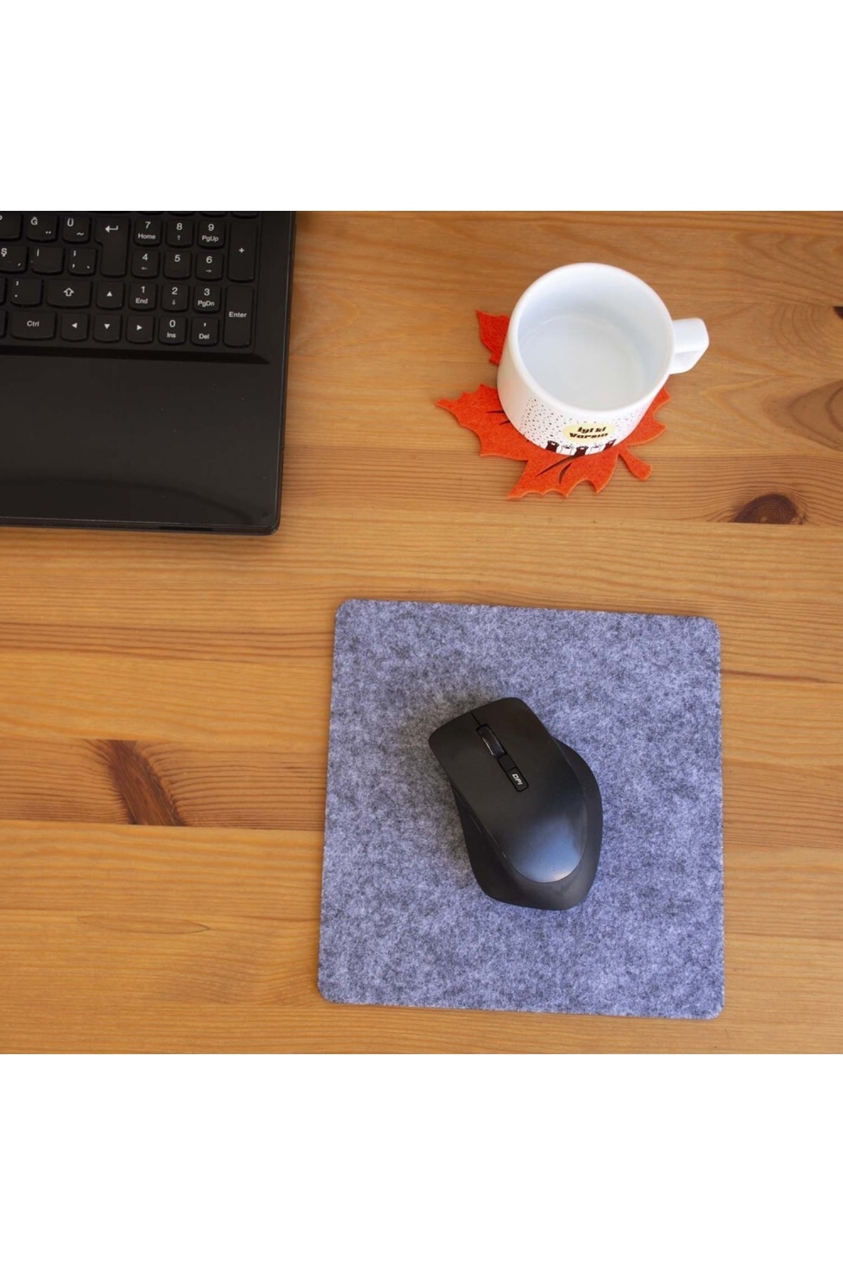 Keçe Yumuşak Dokulu Şık Mouse Pad Gri