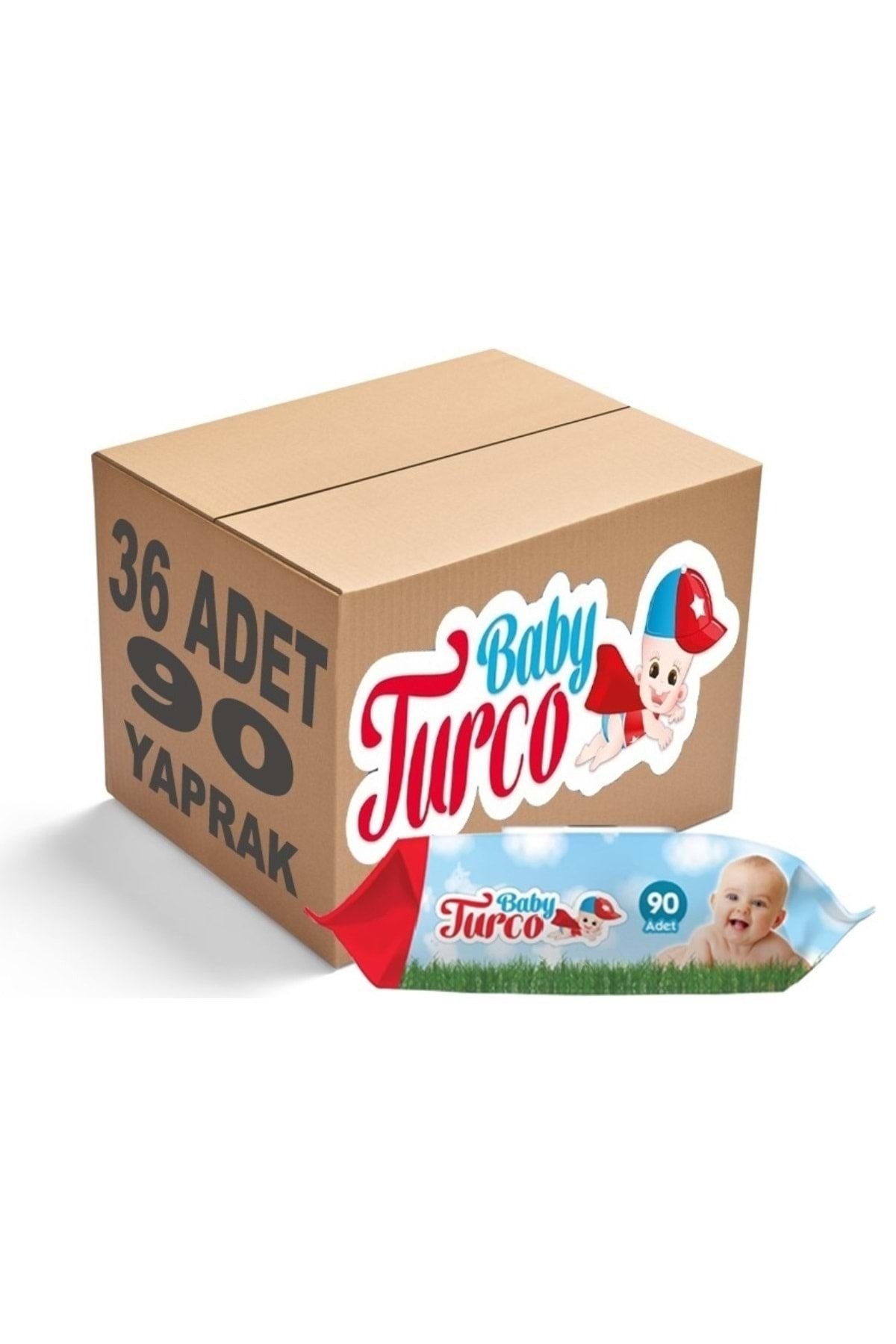Baby Turco Islak Havlu Mendil Klasik 90 Yaprak 36 Lı Set Plastik Kapaklı 3240 Yaprak